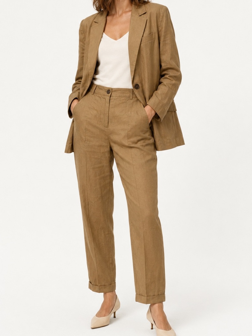ZARA SET Lyocell Linen Blazer & Pants Suit Set XS/S